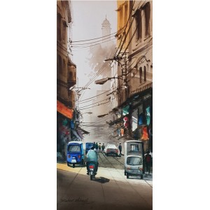 Zahid Ashraf, 12 x 24 inch, Acrylic on Canvas, Cityscape Painting, AC-ZHA-083